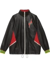 GUCCI LEATHER BOMBER JACKET WITH GG BLADE