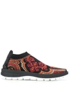 Etro Patterned Running Sneakers In Red