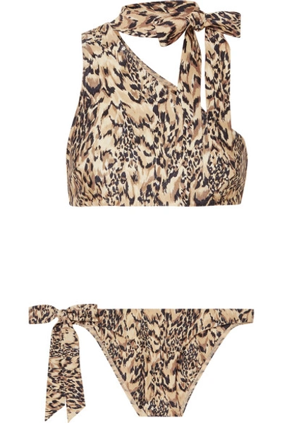Zimmermann Eyes On Summer One-shoulder Leopard-print Bikini In Leopard Print