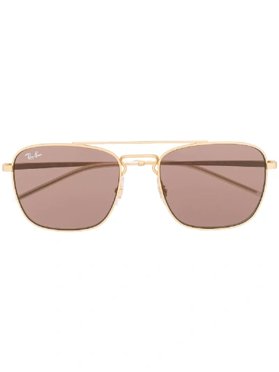 Ray Ban Ray-ban Square Frame Sunglasses - Gold