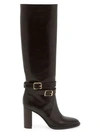 GIANVITO ROSSI Manor Buckle Knee-High Leather Boots