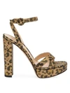 GIANVITO ROSSI Poppy Leopard-Print Metallic Leather Platform Sandals