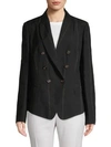 BRUNELLO CUCINELLI Double-Breasted Wool & Linen Jacket