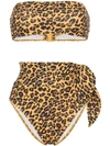 ZIMMERMANN LEOPARD PRINT BANDEAU BIKINI