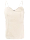 THEORY THEORY SWEETHEART NECK TOP - NEUTRALS