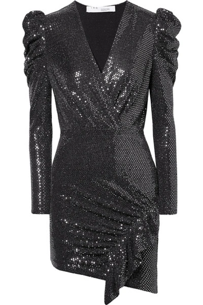 Iro Lou Lou Ruched Sequined Stretch-jersey Mini Dress In Black | ModeSens