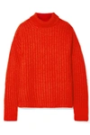 MARNI RIBBED MOHAIR-BLEND TURTLENECK SWEATER