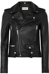 Saint Laurent Printed Leather Biker Jacket In Black