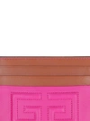 Givenchy Logo Detail Two-tone Leather Card Holder In Cyclamen