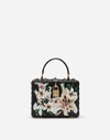 DOLCE & GABBANA DOLCE BOX BAG IN LILY-PRINT DAUPHINE CALFSKIN WITH EMBROIDERY