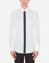 DOLCE & GABBANA COTTON GOLD-FIT SHIRT WITH BRANDED PLACKET