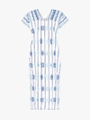 Pippa Holt Embroidered Kaftan Midi-dress In Blue