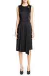 ADAM LIPPES CRYSTAL BUTTON SATIN SHEATH DRESS,P19719DH