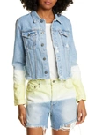 GRLFRND CARA DIP DYE CROP DENIM JACKET,GF40128691031