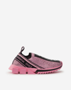 Dolce & Gabbana Sorrento Logo Sneakers With Crystal Embellishment In Pink