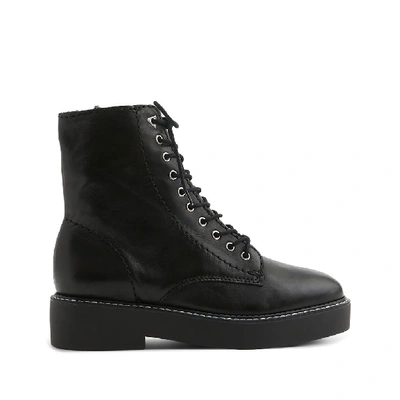 Schutz Mckenzie Leather Combat Boots In Black