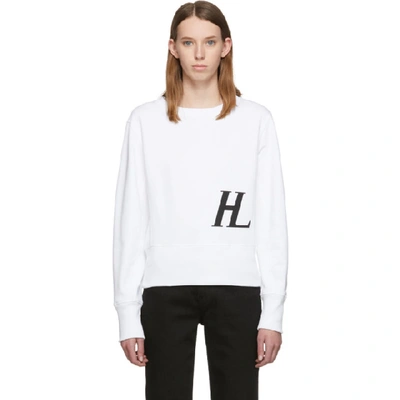Helmut Lang Femme Logo-print Cotton-jersey Sweatshirt In Chalk White