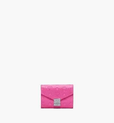 Mcm Patricia Three-fold Wallet In Monogram Leather In Pink