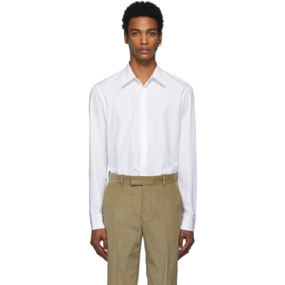 Maison Margiela Long-sleeved Cotton Shirt In White