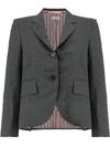 THOM BROWNE CLASSIC SINGLE BREASTED SPORT COAT IN MEDIUM GREY 2-PLY WOOL FRESCO