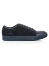 Lanvin Dbb1 Low-top Suede Sneakers In Navy Blue
