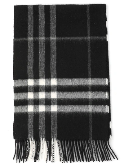 Burberry The Classic Check Cashmere Scarf In Black