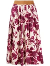 ANTONIO MARRAS PLEATED FLORAL PRINT SKIRT