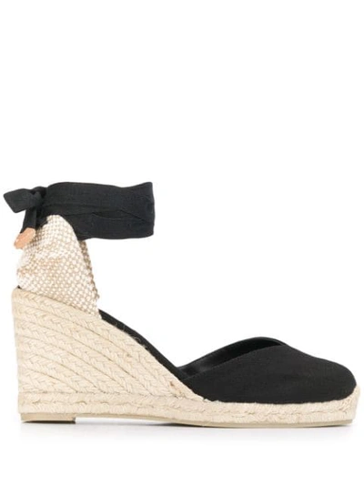 Castaã±er 60mm Carina Canvas Espadrille Wedges In Cream