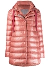 HERNO HERNO HOODED QUILTED COAT - PINK