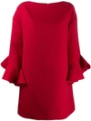 VALENTINO TRUMPET-SLEEVE SHIFT DRESS