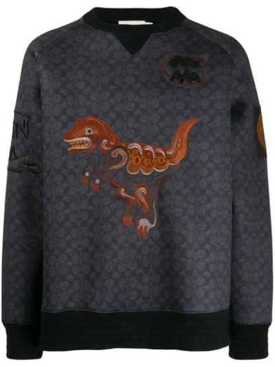 Coach Rexy By Creative Artists Sweatshirt In Black - Size S In Black Signature