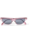 OLIVER PEOPLES OLIVER PEOPLES WOMAN ZASIA CAT-EYE ACETATE SUNGLASSES BABY PINK,3074457345620593637