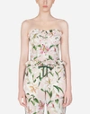 DOLCE & GABBANA LILY-PRINT CADY BUSTIER