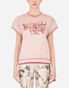 DOLCE & GABBANA SHORT-SLEEVED JERSEY SWEATSHIRT WITH PRINT