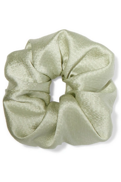 Jennifer Behr Hammered Silk-satin Hair Tie In Green