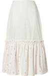 SOLID & STRIPED PEASANT TIERED FLORAL-PRINT COTTON-POPLIN SKIRT