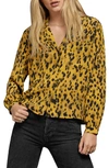 Anine Bing Lilah Cheetah-printed Silk Shirt In Golden Leopard