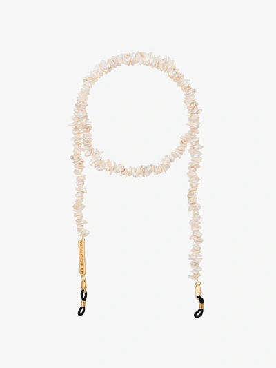 Frame Chain Gold-plated Teenage Kicks Pearl Glasses Chain In White