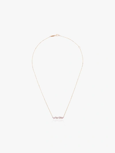 Suzanne Kalan 18k Rose Gold Diamond And Sapphire Bar Necklace In Pink