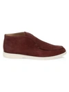 Loro Piana Suede Derby Shoes In Brown Muscat