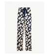 DIANE VON FURSTENBERG BRAELYN LEAF-PRINT CREPE TROUSERS