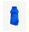 Attico Ostrich Feather Embellished Mini Dress In Blue