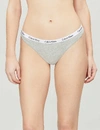 Calvin Klein Standard One Cotton Thong Panty In Grey Heather In 020 Grey Heather