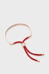 Monica Vinader Fiji 18k Rose Gold Petite Orange Friendship Bracelet In Black