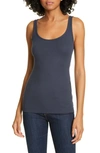 Vince Ribbed Scoop-neck Tank Top In Coastal