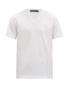 Dolce & Gabbana Logo Plaque V-neck T-shirt In White