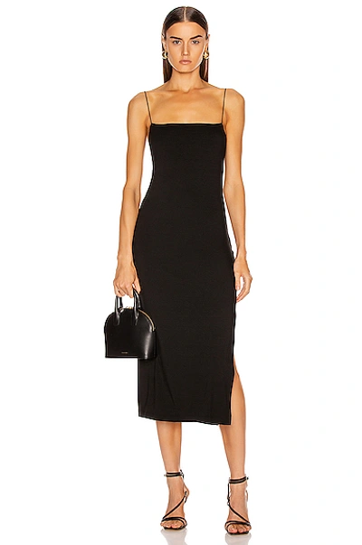 Enza Costa Strappy Jersey Slip Dress In Black