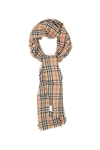 BURBERRY CASHMERE SCARF WITH EMBROIDERED LOGO,10962680