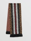 BURBERRY 专属标识条纹羊绒围巾