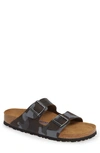 Birkenstock Arizona Soft Slide Sandal In Desert Soil Camo Brown